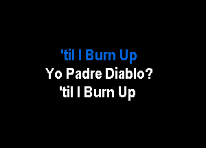 'til I Burn Up
Yo Padre Diablo?

'til I Burn Up