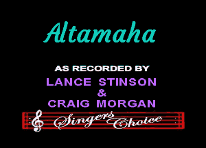 )Qltamaim

ASR'EOORDEDB'Y

LANCE STINSON
8a
CRAIG MORGAN