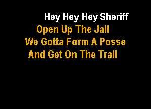 Hey Hey Hey Sheriff
Open Up The Jail
We Gotta Form A Posse
And Get On The Trail