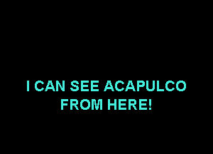 I CAN SEE ACAPULCO
FROM HERE!
