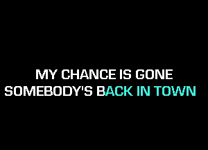 MY CHANCE IS GONE

SOMEBODY'S BACK IN TOWN