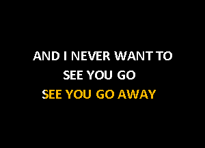 AND I NEVER WANT TO

SEE YOU GO
SEE YOU GO AWAY