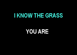 I KNOW THE GRASS

YOU ARE