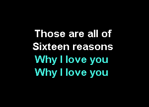 Those are all of
Sixteen reasons

Why I love you
Why I love you
