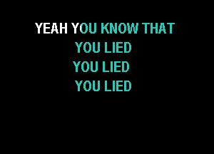 YEAH YOU KNOW THAT
YOU LIED
YOU LIED

YOU LIED