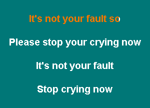It's not your fault so
Please stop your crying now

It's not your fault

Stop crying now