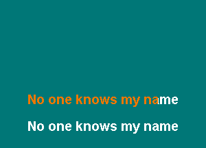No one knows my name

No one knows my name
