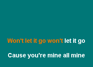 Won't let it go won't let it go

Cause you're mine all mine