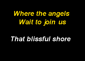Where the angels
Wait to join us

That blissful shore