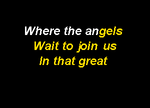 Where the angels
Wait to join us

In that great