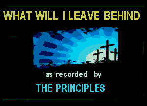 WHAT m U LEAVE BEHIND

m

55-... EU
PRINCIPLES