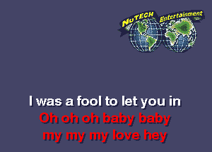 I was a fool to let you in