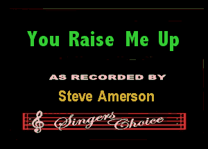 You Raise Me HE

A8 RECORDED DY

Steve Amerson
