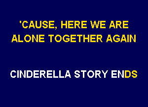 'CAUSE, HERE WE ARE
ALONE TOGETHER AGAIN

CINDERELLA STORY ENDS