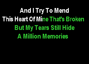 And I Try To Mend
This Heart Of MineThafs Broken
But My Tears Still Hide

A Million Memories