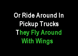 0r RideAround In
Pickup Trucks

They Fly Around
With Wings