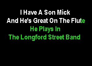 I HaveA Son Mick
And He's Great On The Flute
He Plays In

The Longford Street Band