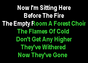 Now I'm Sitting Here
Before The Fire
The Empty Room A Forest Choir
The Flames 0f Cold
Don't Get Any Higher
They've Withered
Now They've Gone