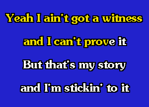 Yeah I ain't got a witness
and I can't prove it
But that's my story

and I'm stickin' to it