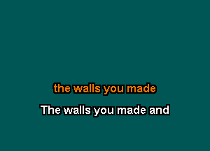 the walls you made

The walls you made and