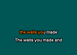 the walls you made

The walls you made and