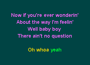 Now if you're ever wonderin'
About the way I'm feelin'
Well baby boy

There ain't no question

0h whoa yeah