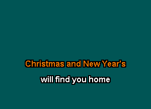 Christmas and New Year's

will fund you home