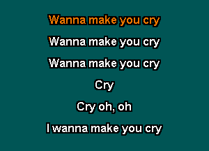 Wanna make you cry
Wanna make you cry
Wanna make you cry
Cry
Cry oh. oh

I wanna make you cry