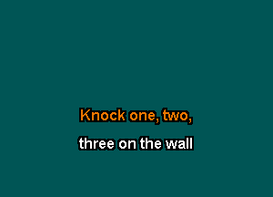 Knock one, two,

three on the wall