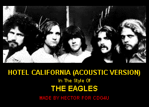 HOTEL CALIFORNIA (AGOUSTICVERSION)
W

EAGLES

MADE'B ECTOR FDR C064