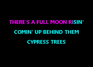 THERE'S A FULL MOON RISIN'
COMIN' UP BEHIND THEM

CYPRESS TREES