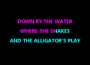 DOWN BY THE WATER
WHERE THE SNAKES

AND THE ALLIGATOR'S PLAY