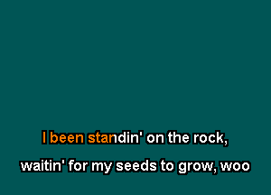 I been standin' on the rock,

waitin' for my seeds to grow, woo