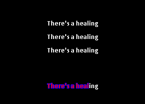 There'sa healing

There'sa healing

There'sa healing