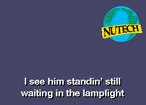 I see him standiw still
waiting in the lamplight