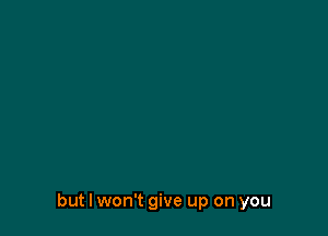 but I won't give up on you