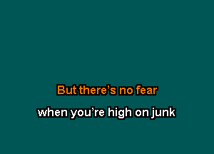 But there's no fear

when you're high onjunk