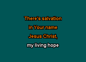 There's salvation
in Your name

Jesus Christ,

my living hope