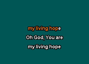 my living hope
Oh God, You are

my living hope