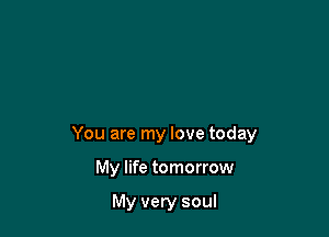 You are my love today

My life tomorrow

My very soul
