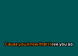 Cause you know that I love you so