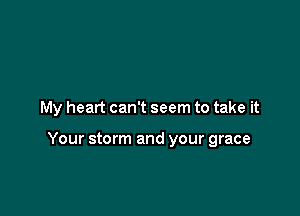 My heart can't seem to take it

Your storm and your grace