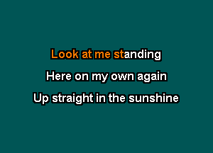 Look at me standing

Here on my own again

Up straight in the sunshine
