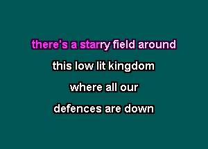 there's a starryfleld around

this low lit kingdom

where all our

defences are down