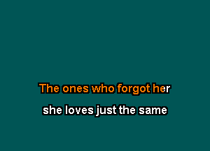 The ones who forgot her

she lovesjust the same