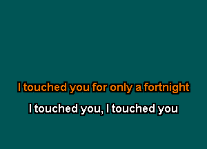 ltouched you for only a fortnight

I touched you, I touched you