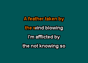 A feather taken by
the wind blowing
I'm afflicted by

the not knowing so