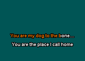 You are my dog to the bone....

You are the place I call home