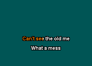 Can't see the old me

What a mess