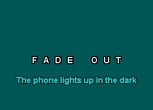 FADE OUT

The phone lights up in the dark
